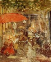 Prendergast, Maurice Brazil - Picnic with Red Umbrella